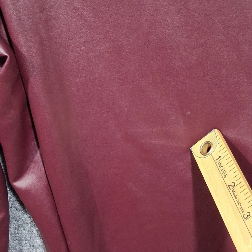 A New Day Womens Faux Leather Split Hem Leggings Burgundy Wine High Rise Size L‎